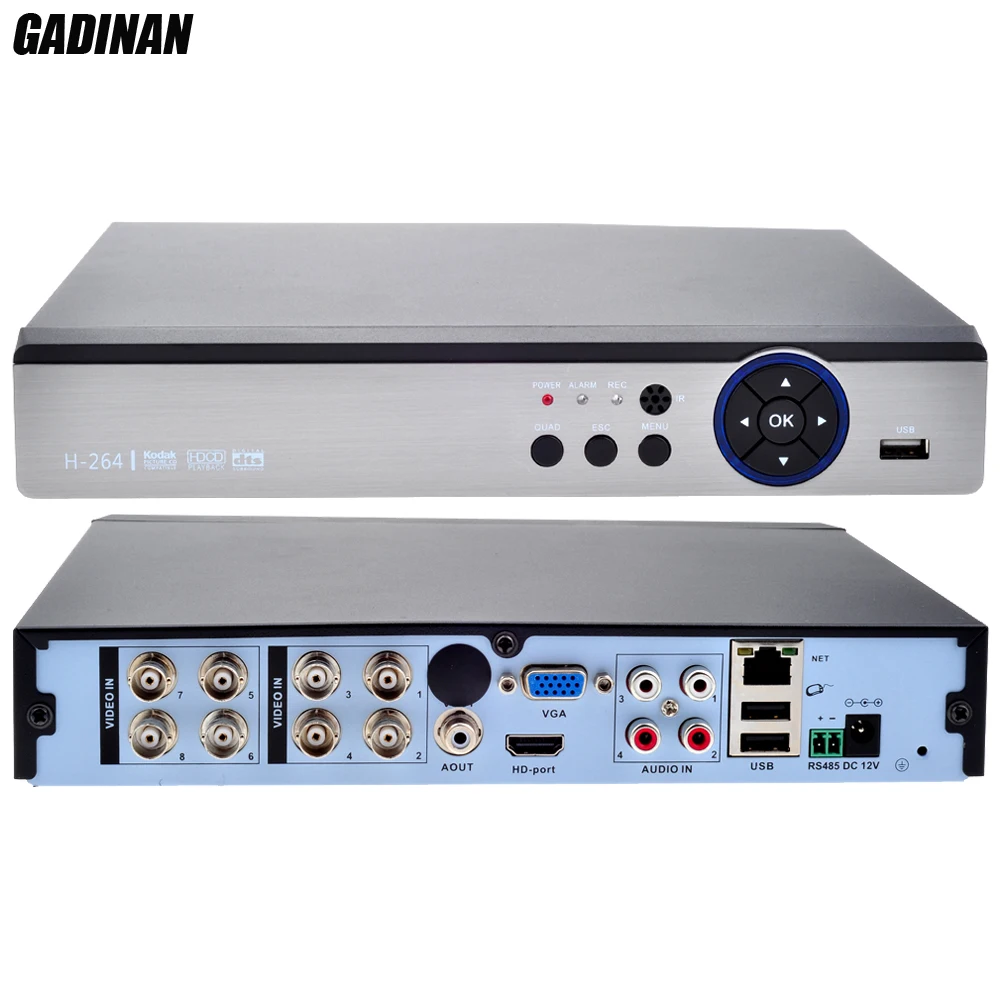 GADINAN 8CH 4MP AHD DVR /Hybrid 4 * 4M + IP 4M/Сеть: 8*1080P 8*960P4*5 м видеорегистратор CCTV AHD/TVI/CVI/CVBS/IP 5 в 1