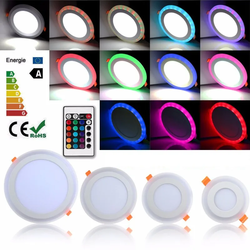 Круглая RGB + белая двухцветсветодиодный светодиодсветильник панель 3 модели 6 Вт/9