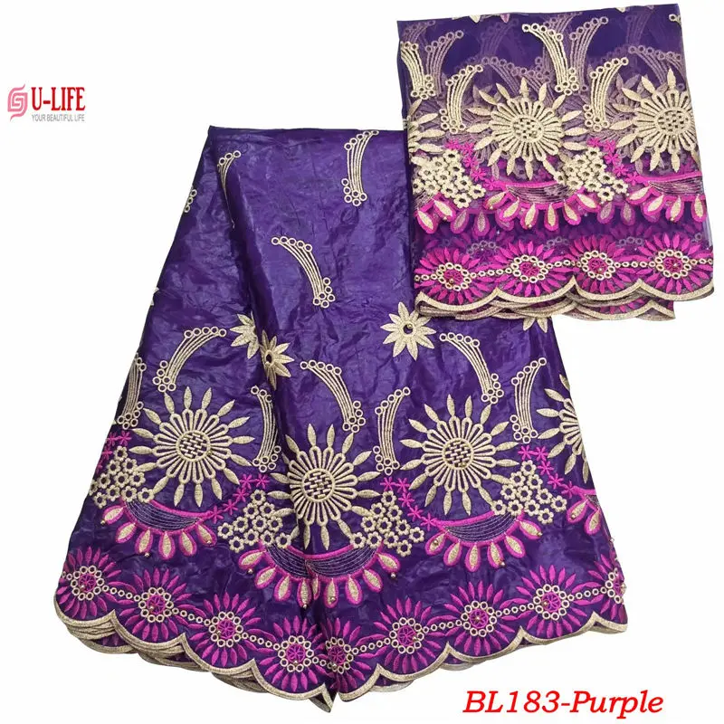 

ulifelace African Bazin Riche Getzner Lace Fabric New Design Tulle Mesh Embroidered High Quality French Lace With Bazin BL-183
