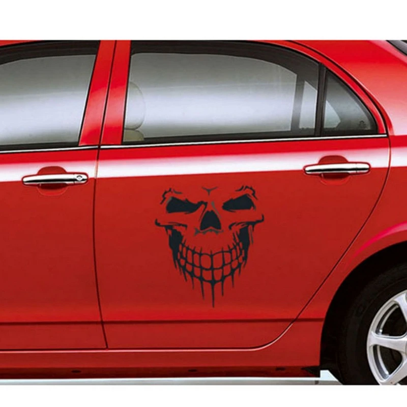 1 PC Big Size 40x36CM Skull Head car sticker Reflective Vinyl Car Styling Car-covers Engine hood door window truck Car sticker (9)