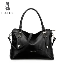 FOXER Famous Brand Women Leather Shoulder Bag Luxury Women s Cowhide Satchels Bags Female tote free