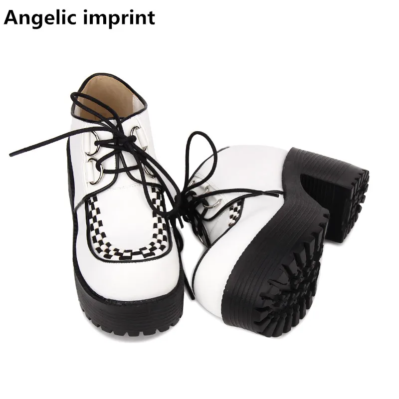 

Angelic imprint Gothic woman mori girl lolita cosplay punk shoes lady high heels pumps women dress party shoes lace up 35-40 8cm