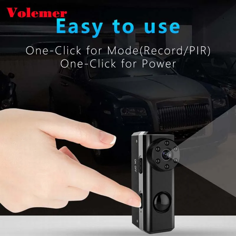 

Volemer W6 Micro Camera Full HD 1080P Infrared Night Version Monitor Concealed Voice Recorder DV Camera Mini Video Camera Black