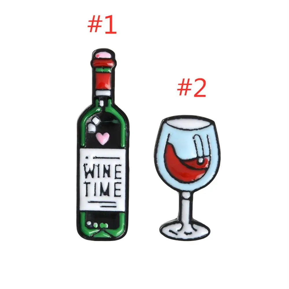 1 шт., мини милые винные и Винные бокалы, пара штифтов, красное вино, бутылка, чашка, броши, эмалированная булавка, значок для влюбленных, лучший друг - Окраска металла: 2