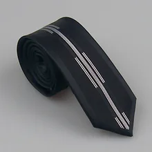 Lammulin Для мужчин костюм Галстуки черный с серебряной вертикальные полосы галстук симметрии границы Дизайн узкий галстук 6 см микрофибры Gravata