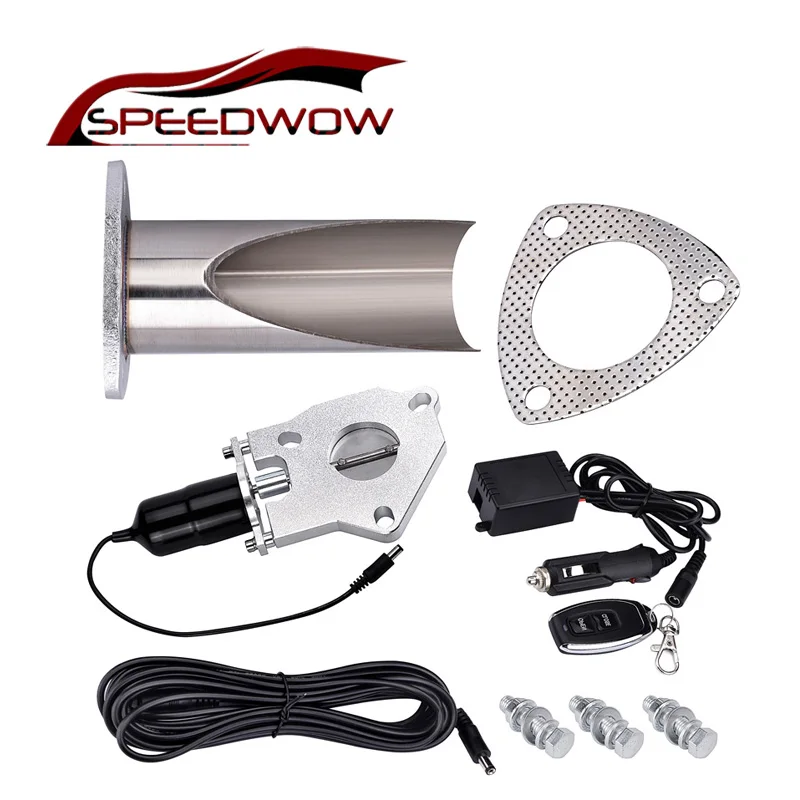 SPEEDWOW 2.0 inch Electric Stainless Exhaust Cutout Remote control