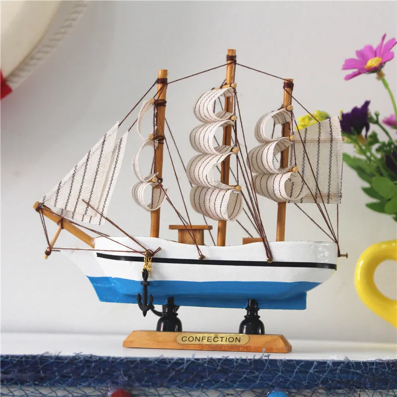 16cm sailing model home accessories smooth sailing ornaments Mediterranean ornaments marine series random color