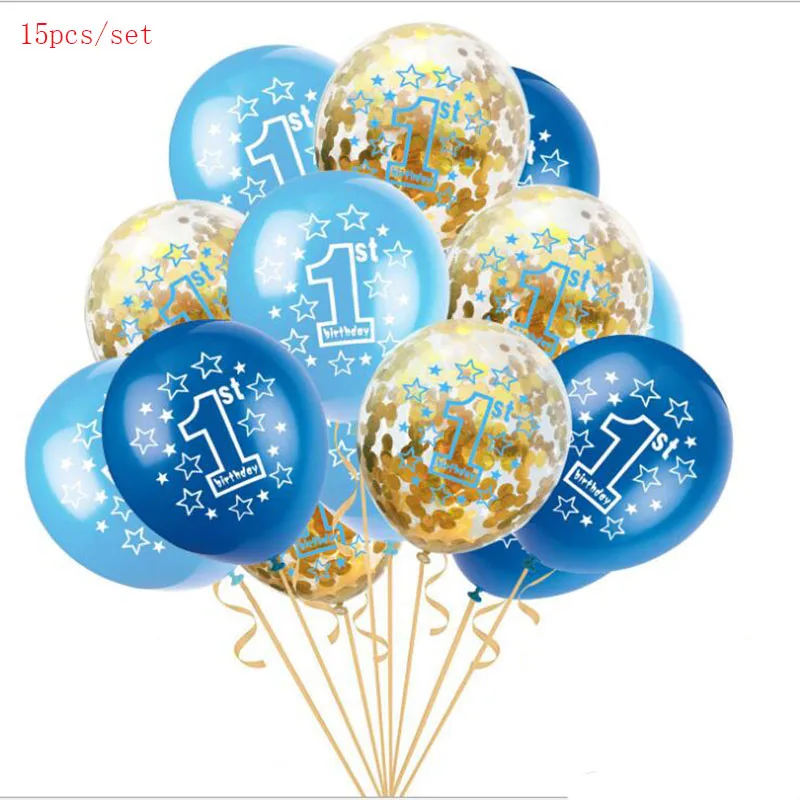 Первый день рождения ребенка воздушные шары день рождения для мальчиков и девочек От 1 до 2 лет старшая День рождения воздушные шары во-первых украшение на день рождения, вечеринку для S6XN - Цвет: Package 1