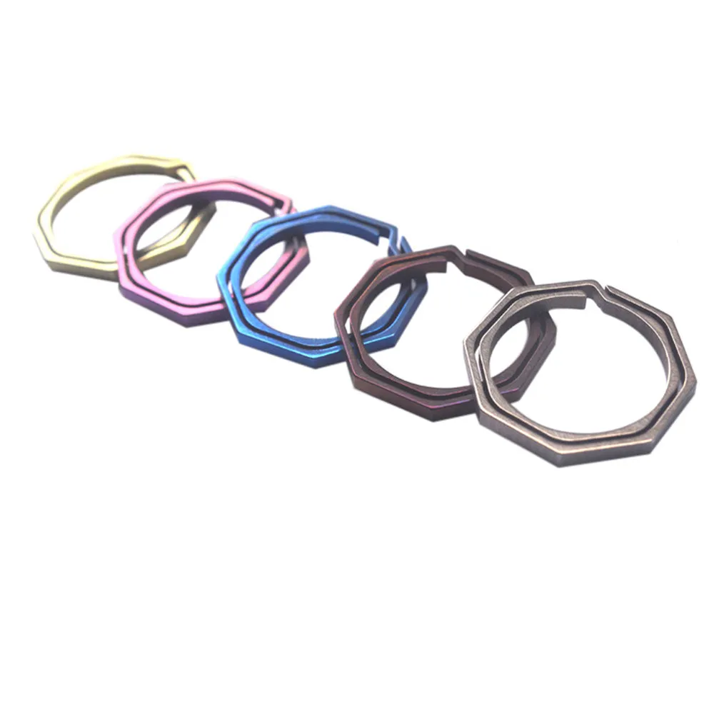 

Keyring Octagon Titanium TC4 Ti Hook outdoor clip kit Buckle Keychain multi tool ring edc gear camp Key Pocket gadget hang hike
