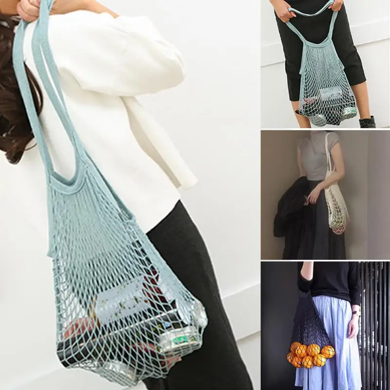 

Reusable String Shopping Bag Mesh Shopper Tote Fruit Grocery Woven Net Shoulder Bag Kadin Canta Unisex Net Shopping Bags