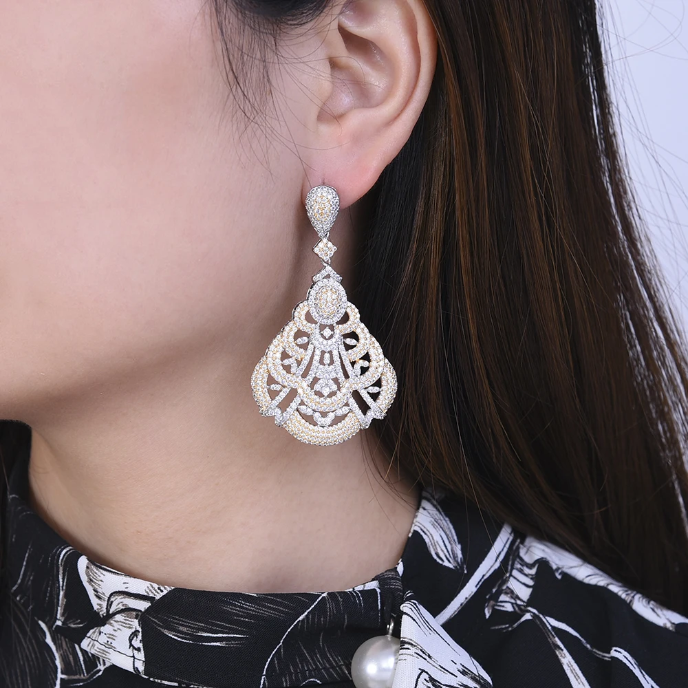 

missvikki Handmade Super Romantic Fashion Drop Earrings For Nigerian Dubai African Women Wedding Engagement party Show Jewelry