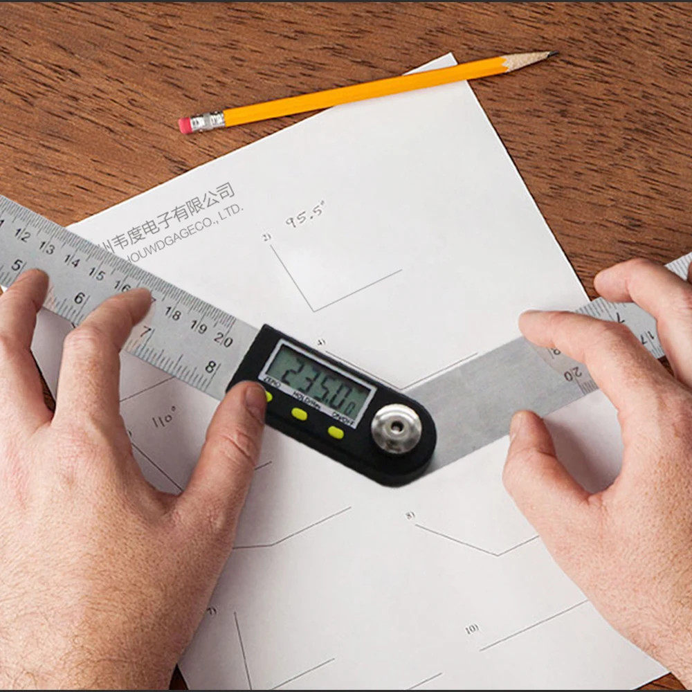 

500mm Digital Protractor Inclinometer Goniometer Level Measuring Tool Electronic Angle Gauge Stainless Steel Angle Ruler