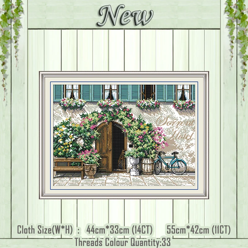 

Gate courtyard scenery diy painting counted print on the canvas DMC 11CT 14CT kit Chinese Cross Stitch embroidery needlework Set