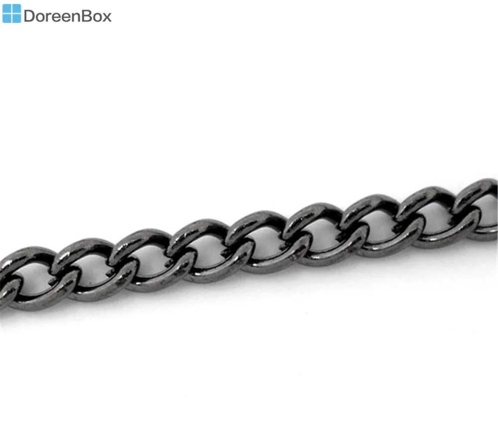 

Doreen Box Lovely 10M Gunmetal Curb Chains Findings 4x3mm (B05744)