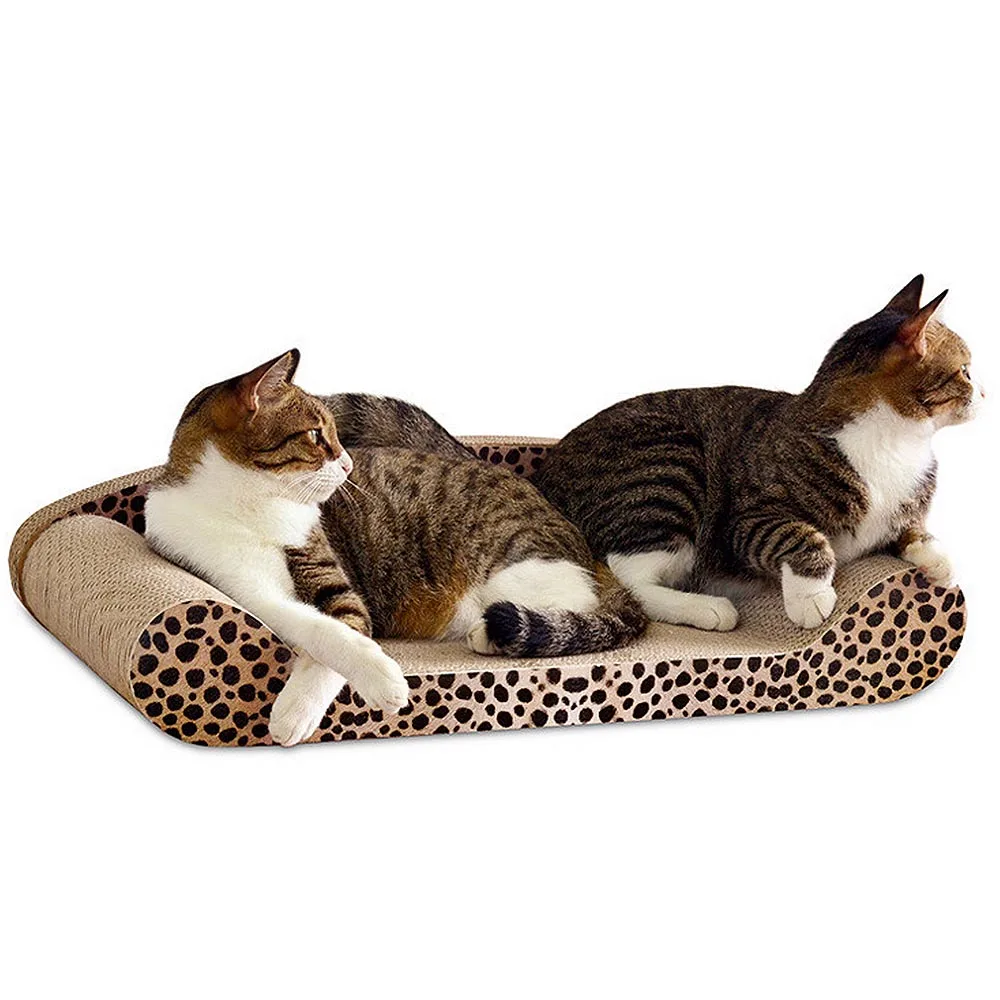 Гофрированный Бумажный коврик для кошек, скребок для кошек, котенок, скребок для дивана, кровати, кошек, забота о когтях, игрушки, скребок для ногтей, Леопардовый коврик