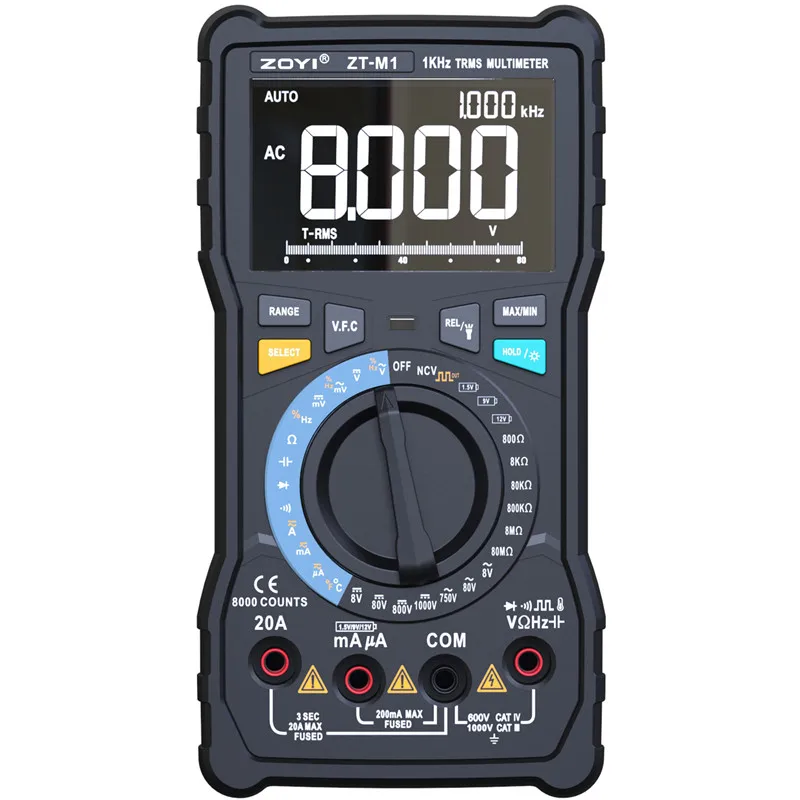 ZOYI ZT-M0 ZT-M1 True-RMS Digital Multimeter Auto/Manual 6000 Counts With Analog Bar Graph AC/DC Voltage Ammeter Current Ohm T