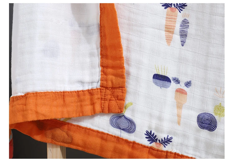 New 4 Layers Bamboo Baby Muslin Blanket Newborn Swaddles Soft Cartoon Blankets Bath Gauze Infant Wrap Sleepsack Multi-use Diaper (14)
