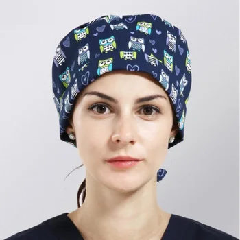 

Hospital Pet Clinic Gourd Cap Doctor Man Woman Surgical Cap Absorb Sweat Terry Adjustable Short/Long Hair Nurse Scrub Hat,hl5