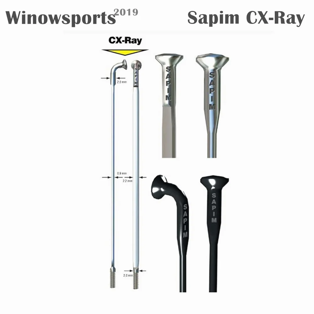 Спицы Winowsports Sapim CX-Ray спицы с лезвиями тянущиеся и j-гнущиеся черными сосками sapim ils