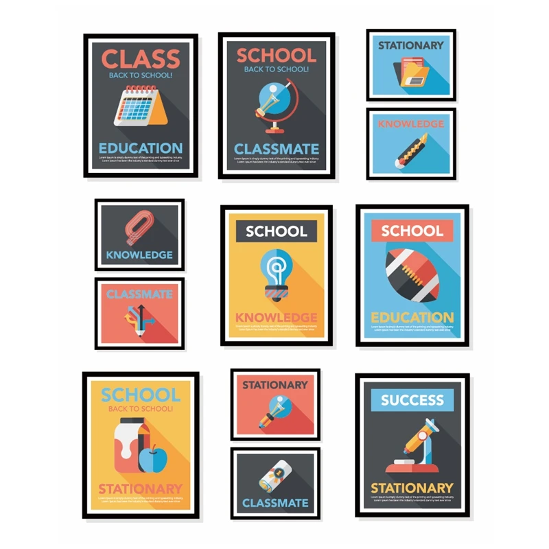 School poster flat banner design print