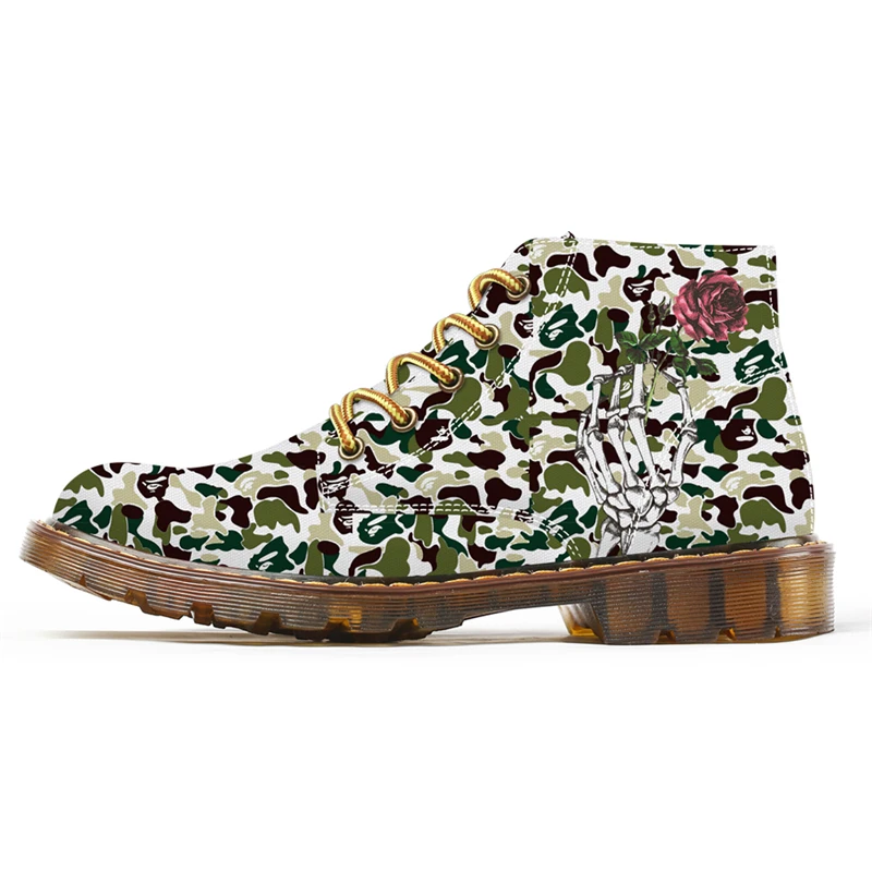 

Spring Custom Shoes High Top Canvas Mens Boots Plus Size 38.5-50 3D Printing Camouflage Outdoor Boot Summer Lightweight Footwear