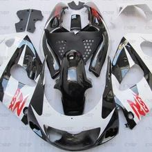 GSX R 750 1996-2000 Пластик Обтекатели GSX-R750 1999 набор для всего тела GSXR 750 98 99 Белый Черные кузовные комплекты