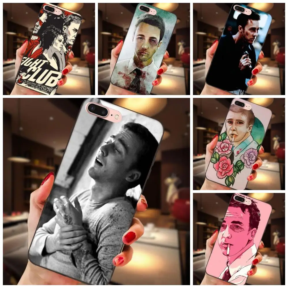 

Coque Cell Phone Case Shell Black TPU For Xiaomi Redmi Note 2 3 4 4A 4X 5 5A 6 6A Plus Pro S2 Y2 Fight Club Edward Norton