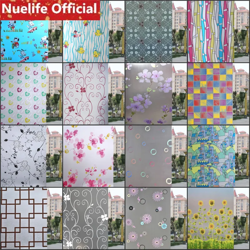 

60x200cm Variety of frosted glass film balcony bathroom kitchen living room bedroom sliding door sunscreen opaque window film