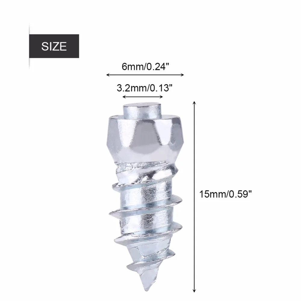 100 шт 15 мм/0,5" стальные колеса шипы винты шипы для шин снега для автомобиля мотоцикла шины Снег ногтей противоскользящие винты