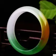 Koraba ювелирные украшения китайский натуральный зеленый желтый жадеит нефрит браслет 60 ммбесплатная