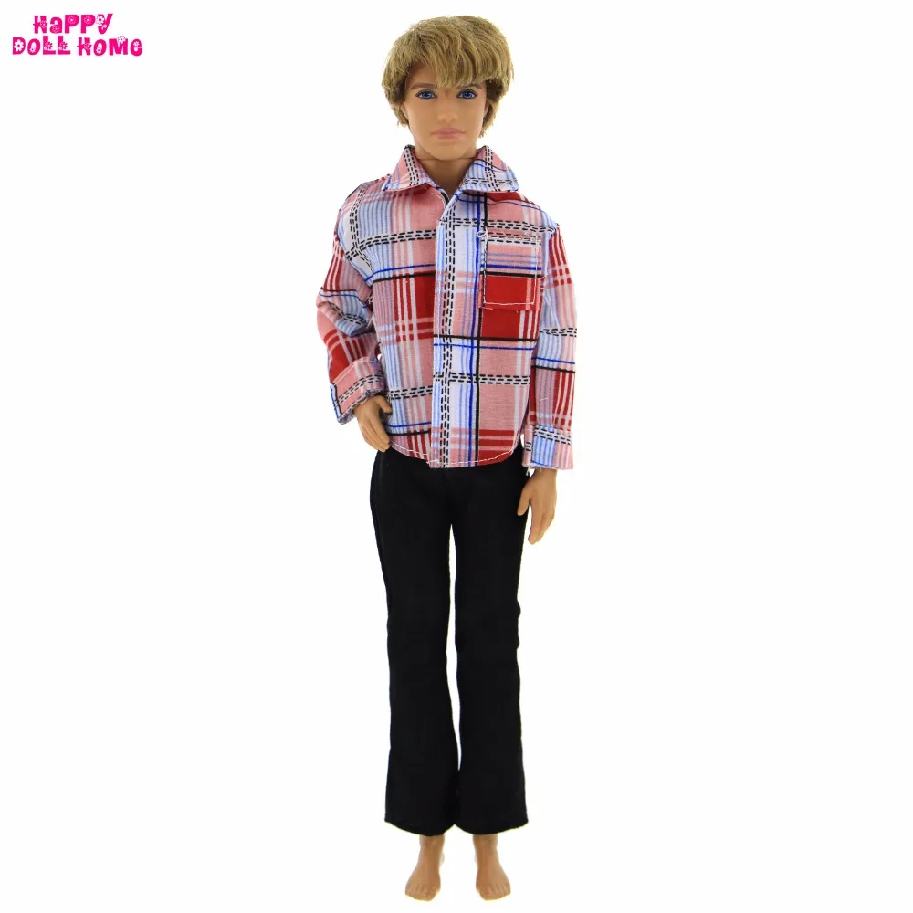 Fashion Classic Outfit Daily Casual Wear Horizontal Stripes Tartan Shirts Trousers Pants Clothes