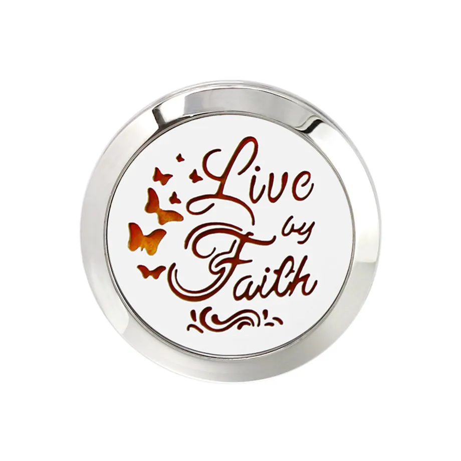 Live By Faith 25 мм Нержавеющая сталь дети эфирные масла диффузор парфюмерный для ароматерапии медальон в форме часов Силиконовый браслет 10 подушечек