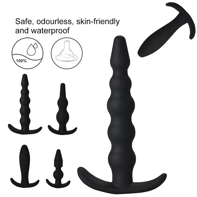 Anal Sex Toys Waterproof Super Stimulation Silicone G-Spot Butt Plugs Butt Anal Play Massage Plug Sexy Love Toys   (2)