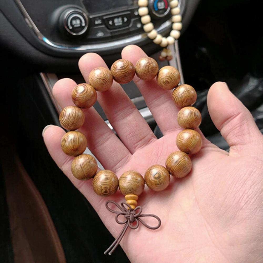

1 PC Natural Wenge Wood 18mm Beads Bracelet Mala Buddha Men Women Safe Prayer Car Interior Pendants Accessories Dropship