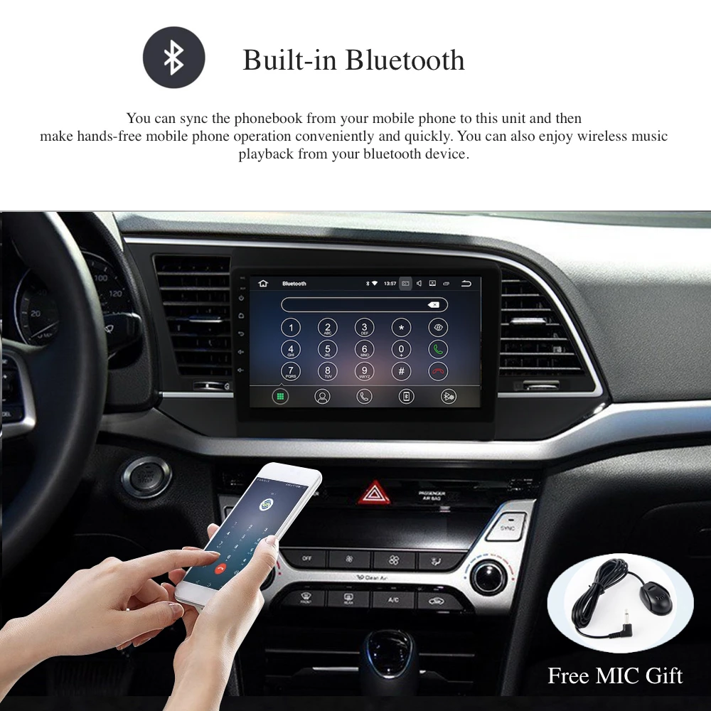 Top Android 1 din Car GPS Radio for Hyundai Elantra 2016 2017 Multimedia Auto Stereo 1024*600 DAB+ RDS Bluetooth mirror-link 2