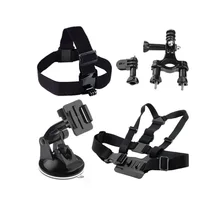 4 In 1 Head Chest Strap Handlebar Mount Camera Accessories Set for GoPro Hero 7/6/5/4/3/3+/2/1 SJ4000