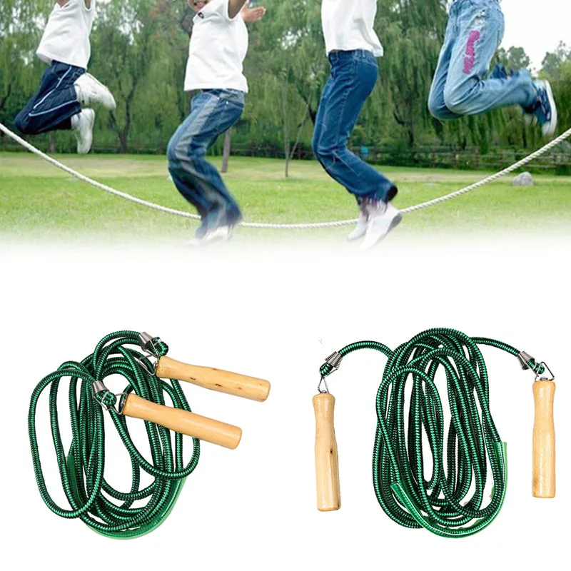 

7m Wooden Handle Long Group Jump Rope Multi Person Gym School Fitness Equipment for Students Adult