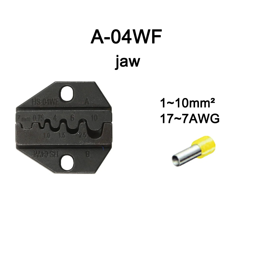 A05H A02H2 A12 A02H A35WFDie наборы для HS HS-05H FSE-05H AM-10 EM-6B1 EM-6B2 обжимной Пилер обжимной станок один комплект модули челюсти - Цвет: A04WF