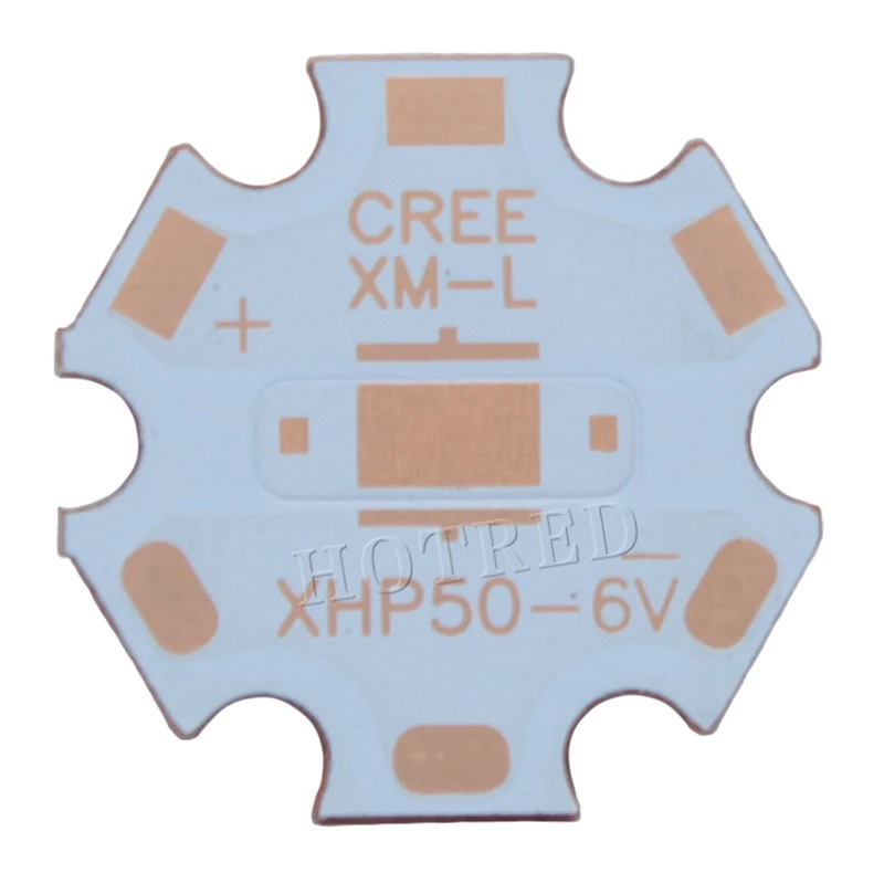 10 шт. 20 мм Cooper PCB Cree XPG XPG2 XPE XPE2 XML XML2 XHP50 XHP70 MKR 4 шт. 3535 светодиодный XPE XTE 6 в/12 В светодиодный радиатор 16 мм медная печатная плата