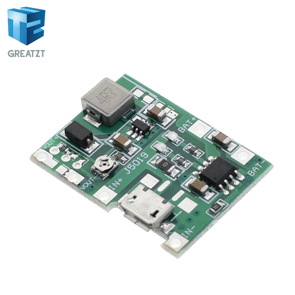 

GREATZT NEW Lithium Li-ion 18650 3.7V 4.2V Battery Charger Board DC-DC Step Up Boost Module TP4056 DIY Kit Parts