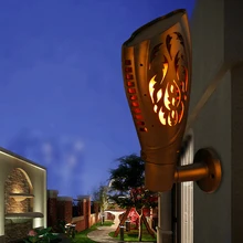 Новая солнечная Светодиодная лампа с пламенем IP65 Мерцающая эмуляция огненных огней 1400-1600K 3 режима для настенного сада газона уличного освещения