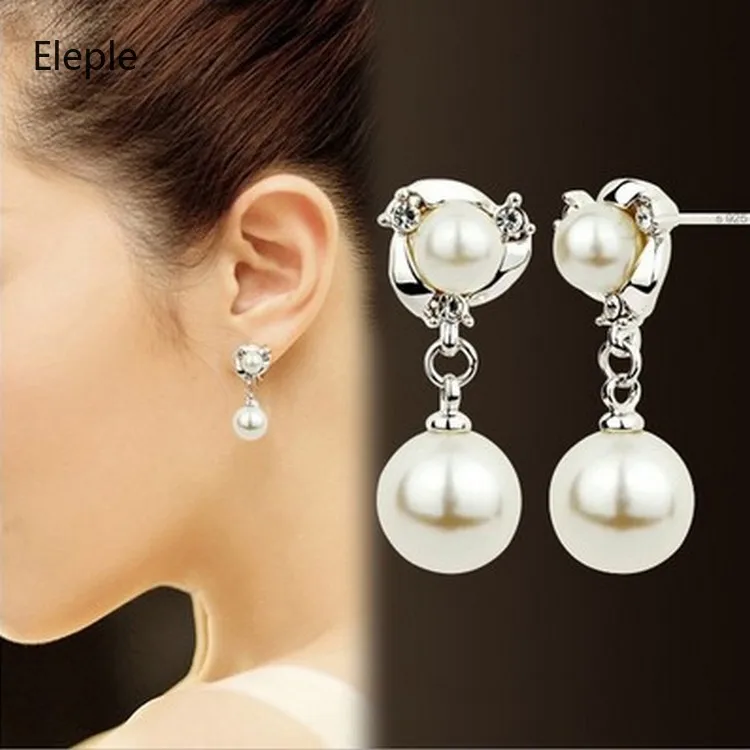 

Eleple High Quality Wild Fashion Pearl Earrings Women Noble Elegant Fashion Earrings Wholesale C1036