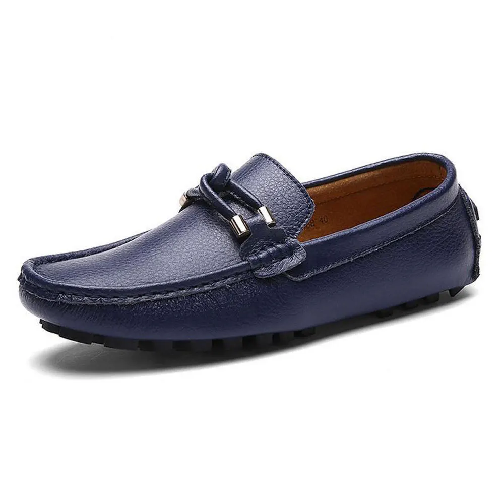 Men 100% Genuine Leather Shoes 2017 Spring Summer Slip On Loafers ...