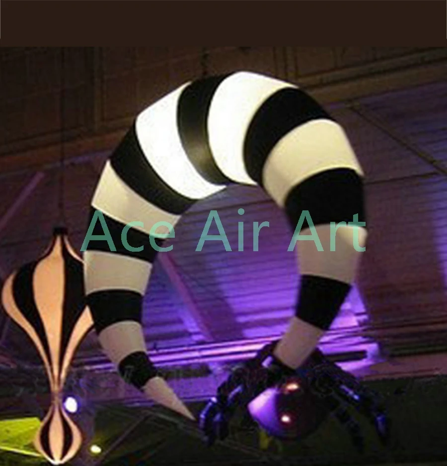 

2 pcs Black and white Hanging LED light inflatable party vocal concert decoration,horn