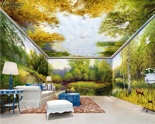 beibehang Custom large scale mural wallpaper 3D dream garden forest Elk