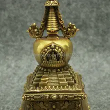 Народная Тибет Латунь Буддизм Шакьямуни Будда шакьямуни Ступа Пагода Зверь Статуя