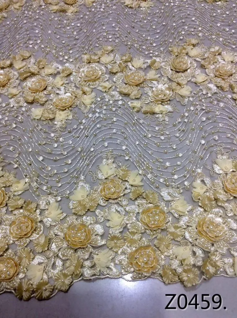 

1 Yard price Luxurious gold lace fabric beading lace 3d florals wedding lace fabric! Heavy beaded lace embroidery shiny gold!