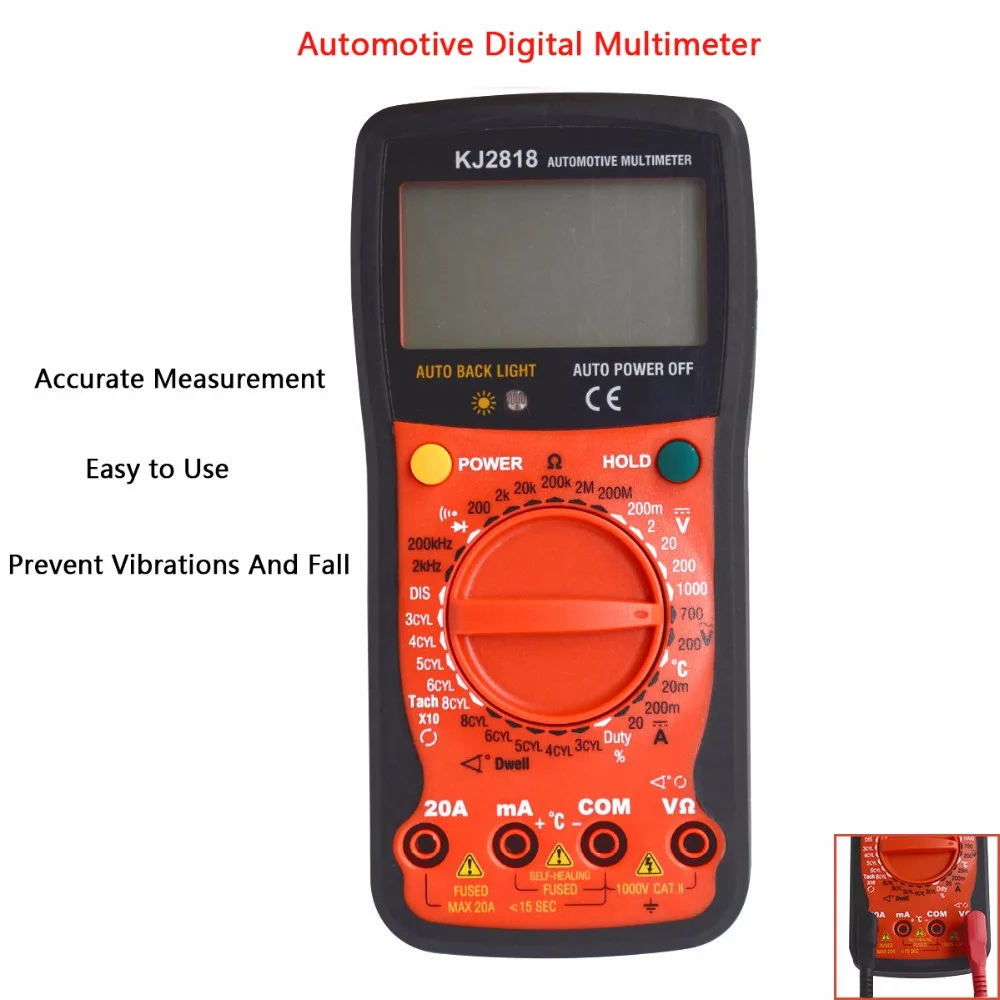 

Digital Multimeter Voltmeter Ohm Portable Meter Back-light AC/DC Resistance Frequency Duty Cycle Test Ammeter