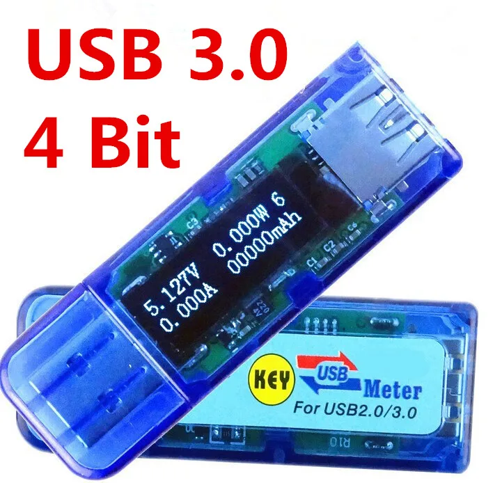 

USB 3.0 meter 4 bit OLED volt detector voltage current power capacity tester voltmeter ammeter power bank quick charge monitor