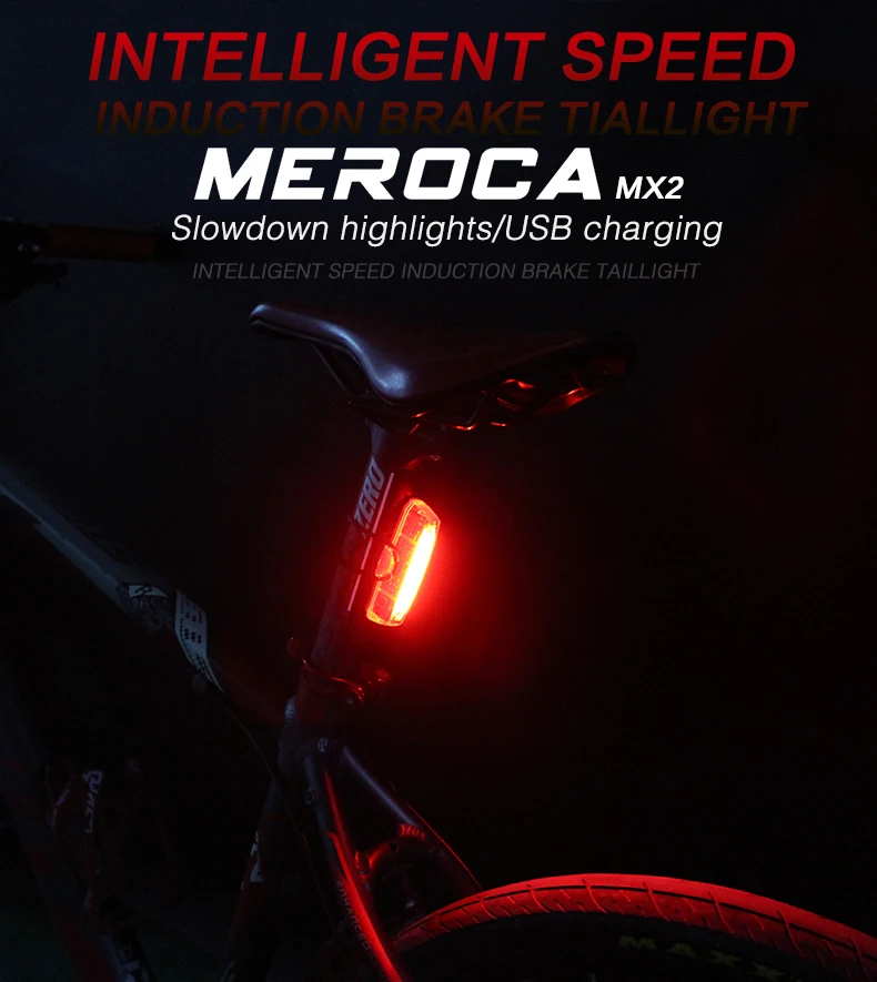Clearance MEROCA Bike Bicycle Lamp100 LM Rechargeable LED USB COB Mountain Bike Tail Light Taillight MTB Safety Warning Bicycle Rear Light 8